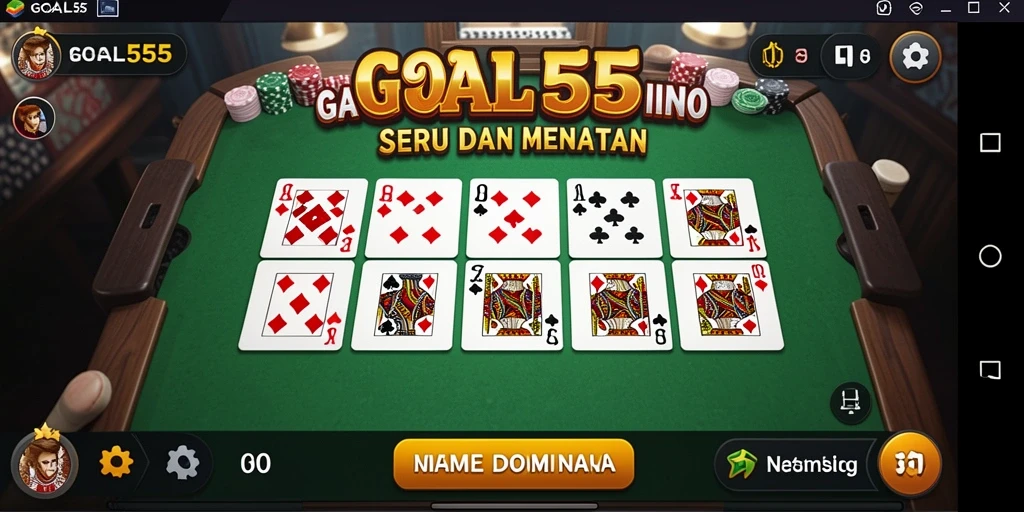 Tampilan gameplay seru dalam GOAL55 yang menunjukkan para pemain bersaing.