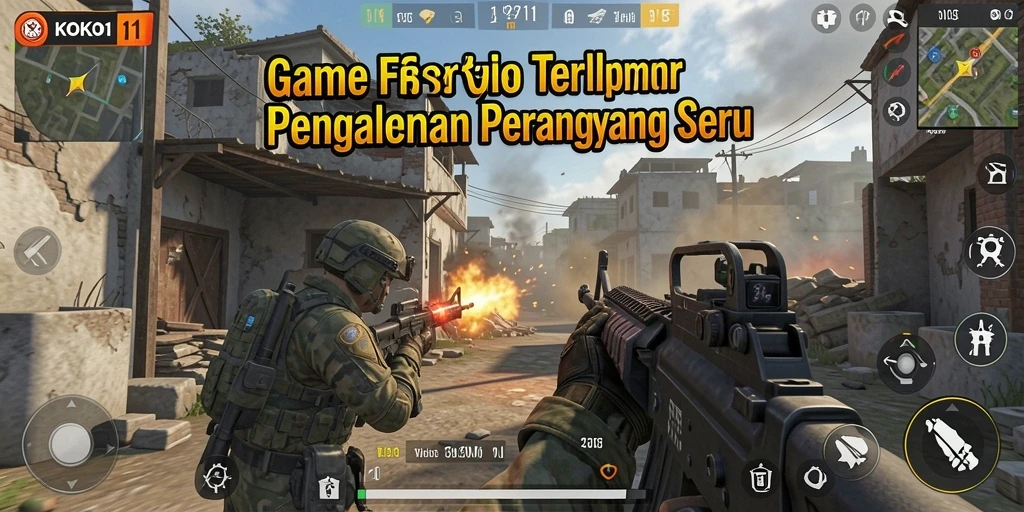 Tampilan gameplay mendebarkan dalam KOKO11 dengan aksi FPS yang intens.